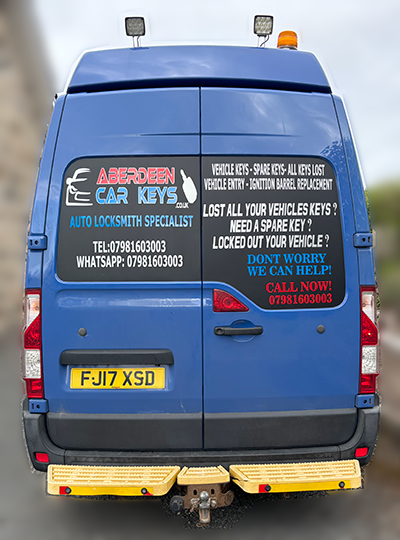 Aberdeen car keys back of van